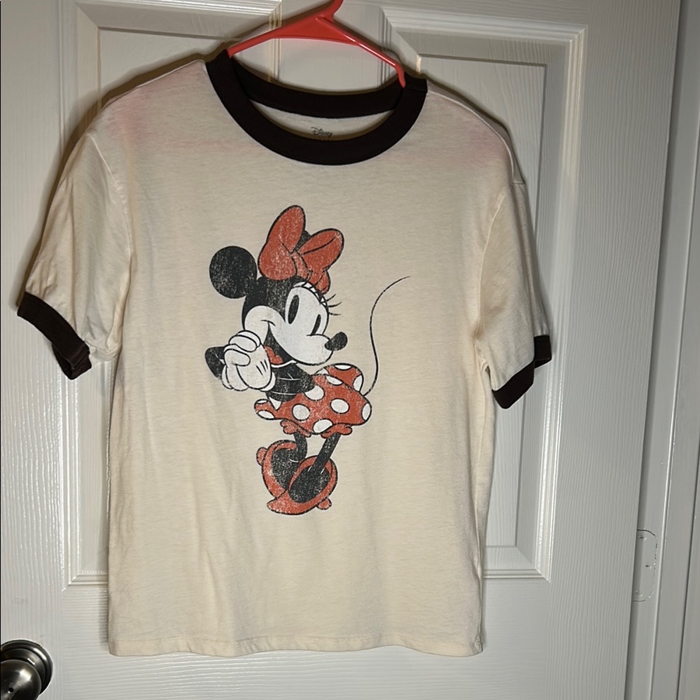 Disney Cream and Black Minnie Mouse Tee